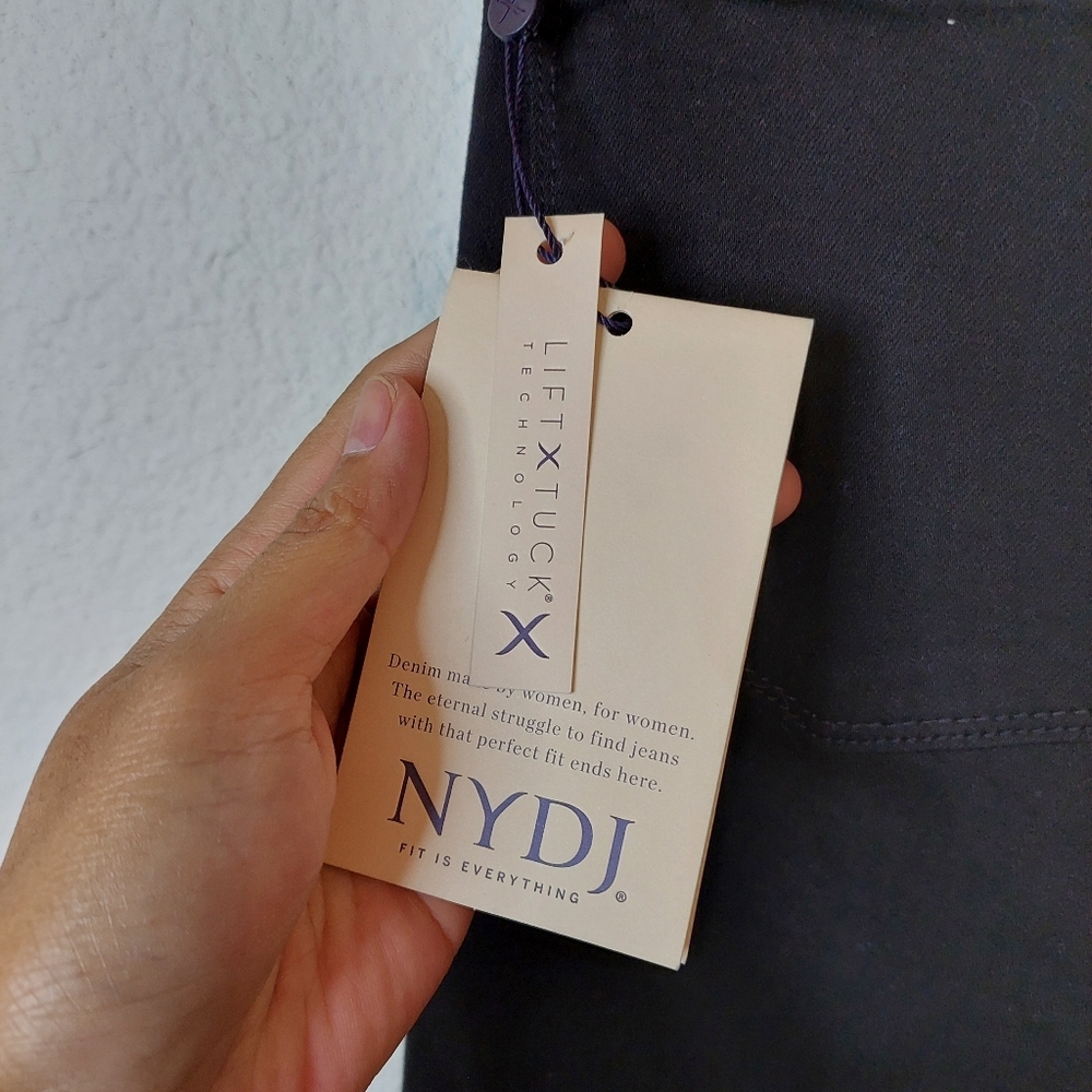 NYDJ Teresa Trouser Lift Tuck Wide Leg Jeans Pants Size 2 NWT Black - Picture 8 of 10